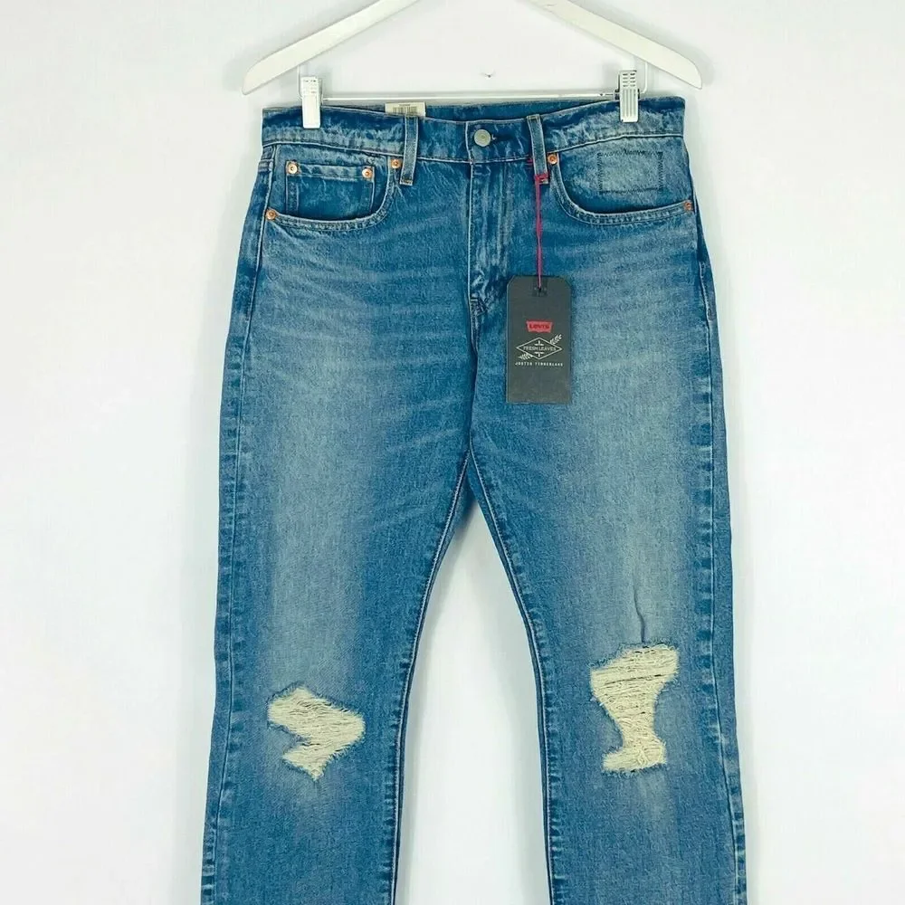 Levi's 502 Taper Distressed Jeans 31x32 NEW‎ Justin Timberlake Fresh Leaves